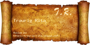 Traurig Rita névjegykártya